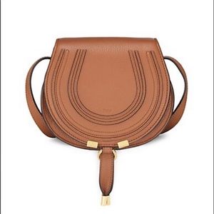 Chloe - Small Marcie Leather Saddle Bag Tan